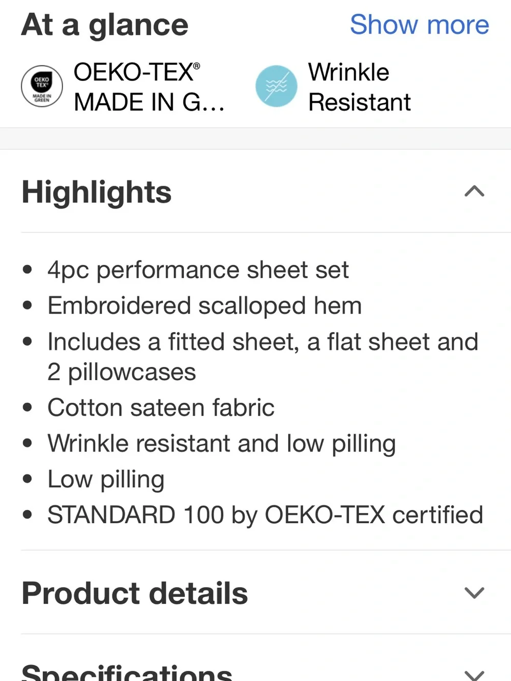 New queen sheet set with lace trim